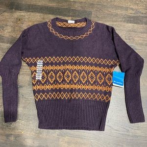 Brand new Columbia sweater with tags. Cotton, nylon and wool blend.